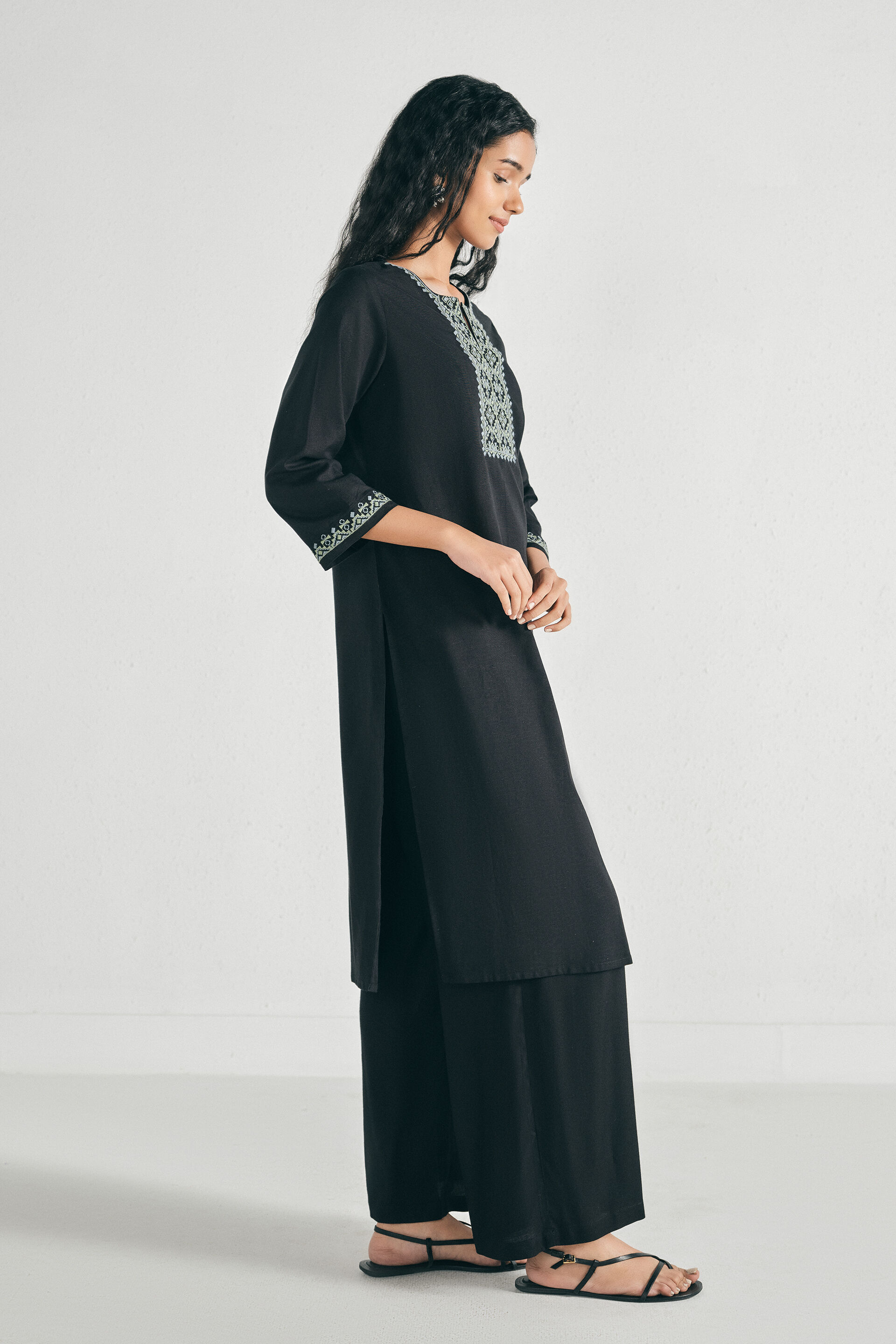 Nivaya Black Kurta, Black, image 5